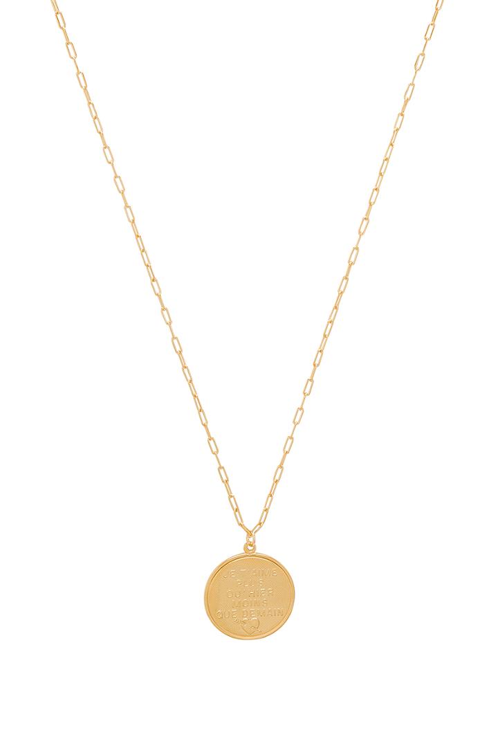French Quote Disc Necklace