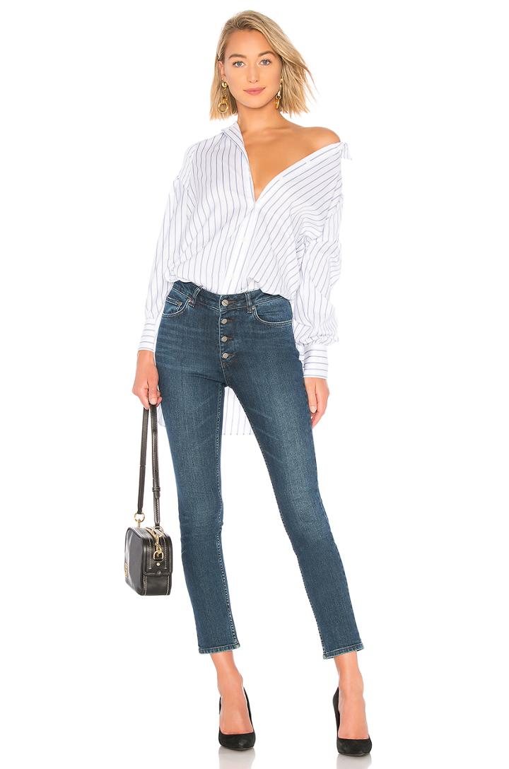 Stripe Button Up Blouse