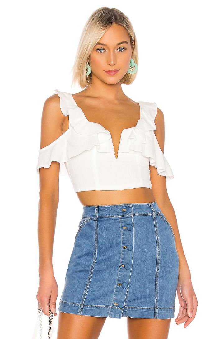 Claire Cold Shoulder Crop Top