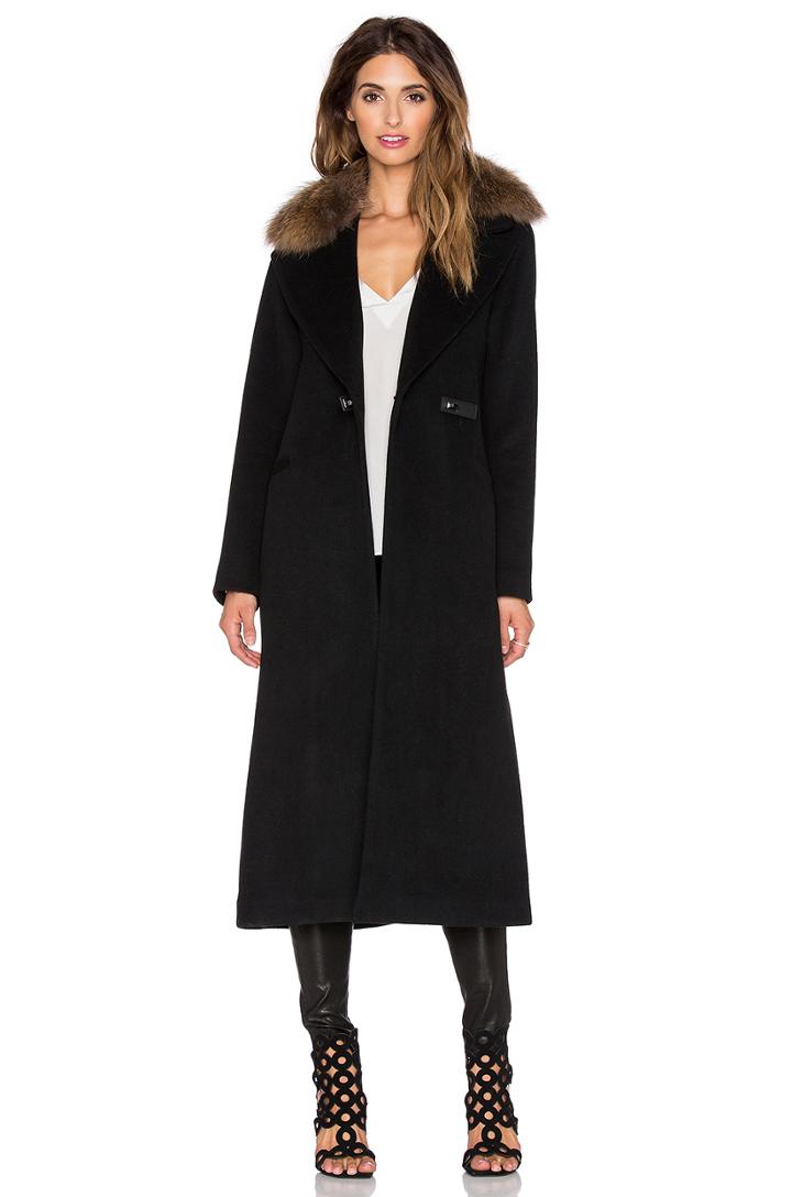 Rosaleen Coat With Real Natural Asiatic Raccoon Fur