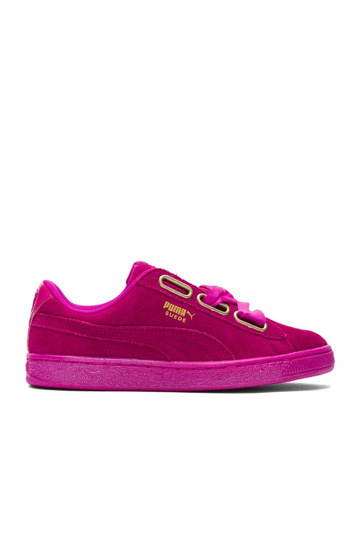 Suede Heart Satin Sneaker