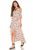 Cold Shoulder Maxi Wrap Dress