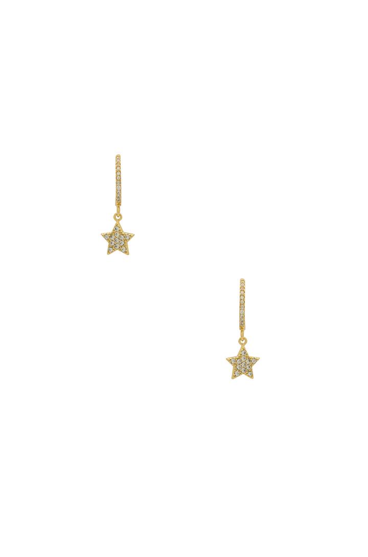 Hanging Pave Star Earrings