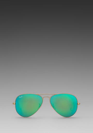 Ray-ban Large Metal Flash Lense Aviator In Metallic Gold