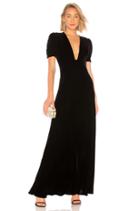 Plunge Neck Velvet Gown