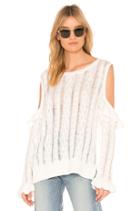 Desert Sunflower Cable Knit Cold Shoulder Sweater