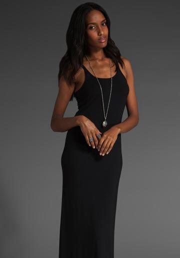 T By Alexander Wang Long Cami Dress In Black