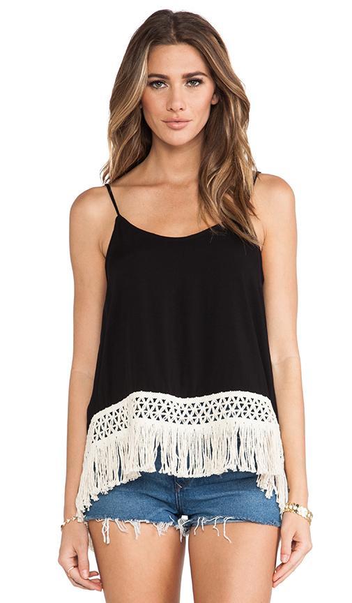 Liv Fringe Cami Tank In Black