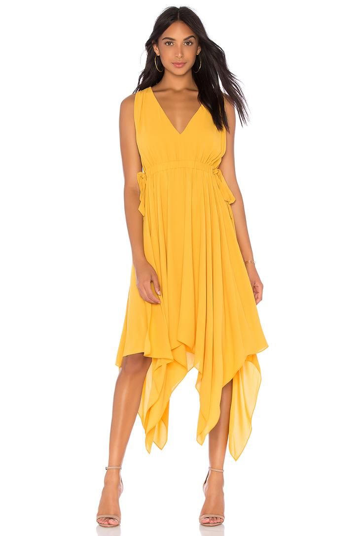Handkerchief Midi Dress In Goldenglow