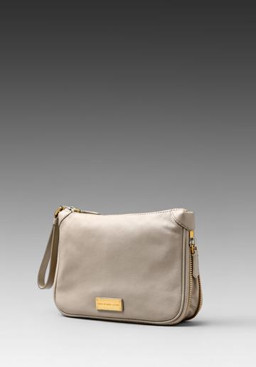 Marc By Marc Jacobs Washed Up Zip Clutch In Beige