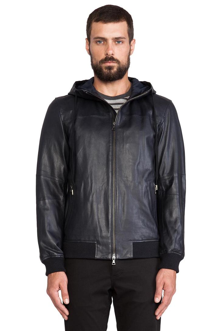Hooded Leather Jacket