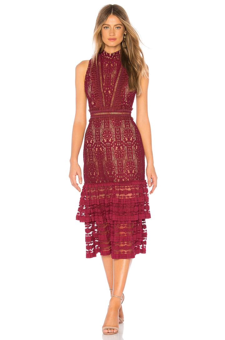 Plunge Back Midi Dress
