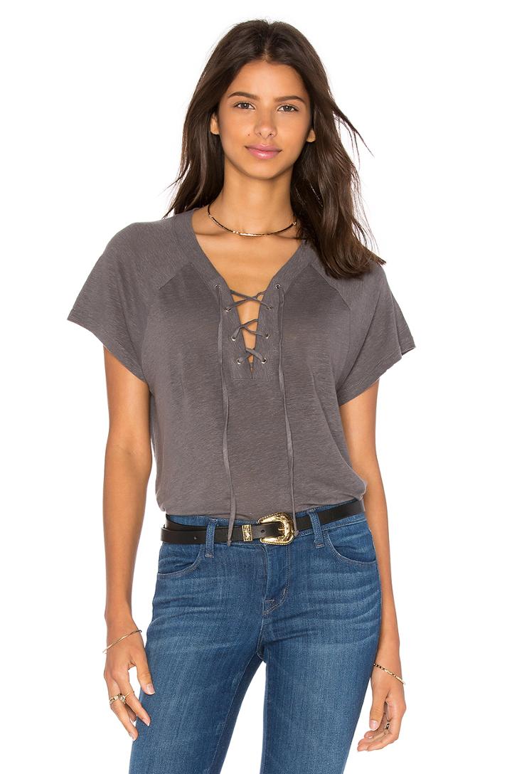 Lace Up Raglan Tee