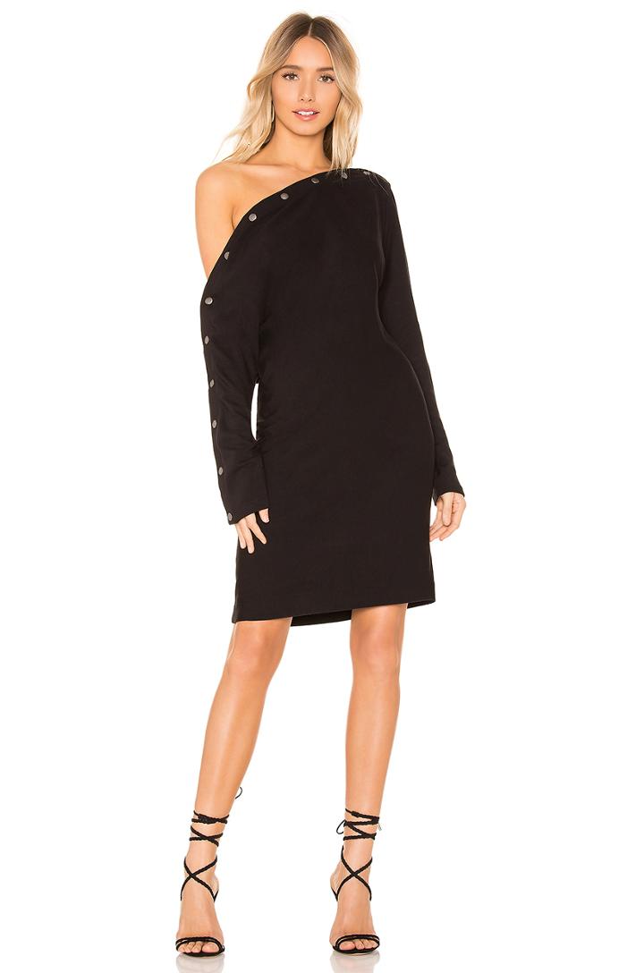 Brushed Terry Snap Mini Dress