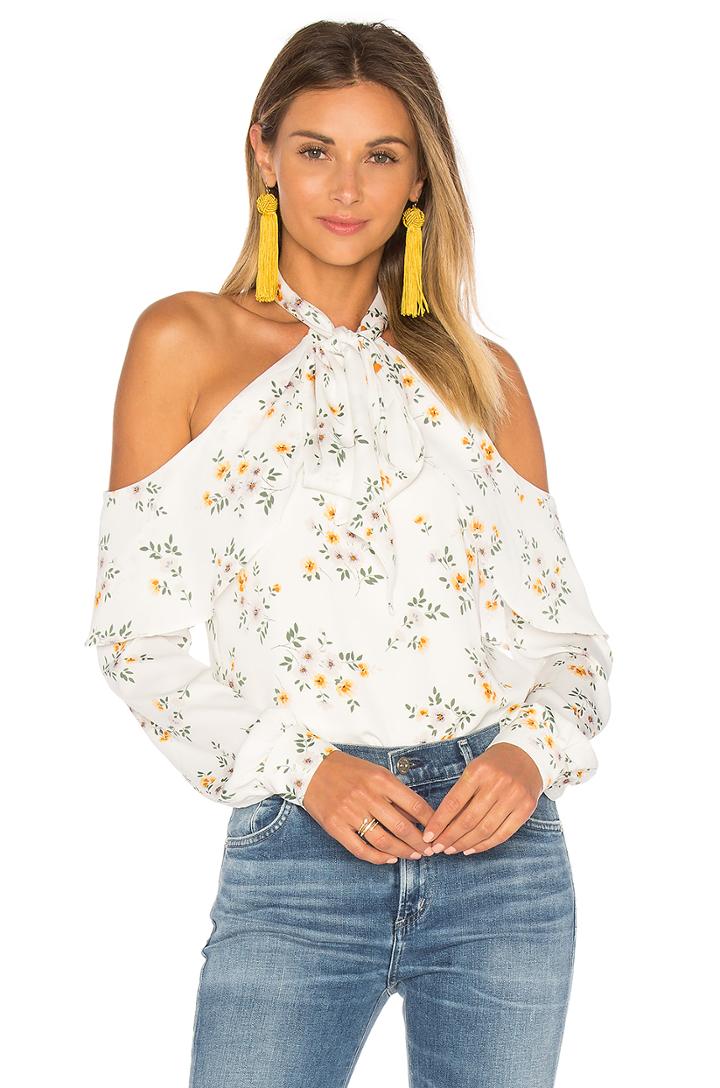 X Revolve The Tie Neck Off Shoulder Blouse