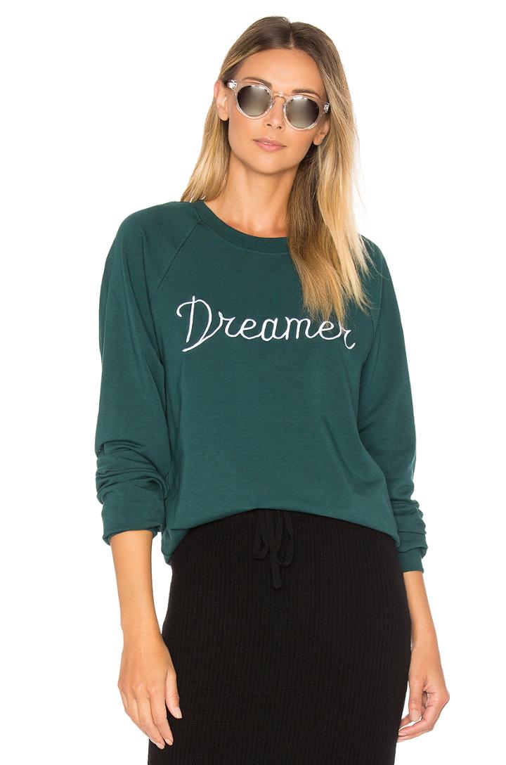 Dreamer Embroidery Muse Slouchy Raglan Sweatshirt