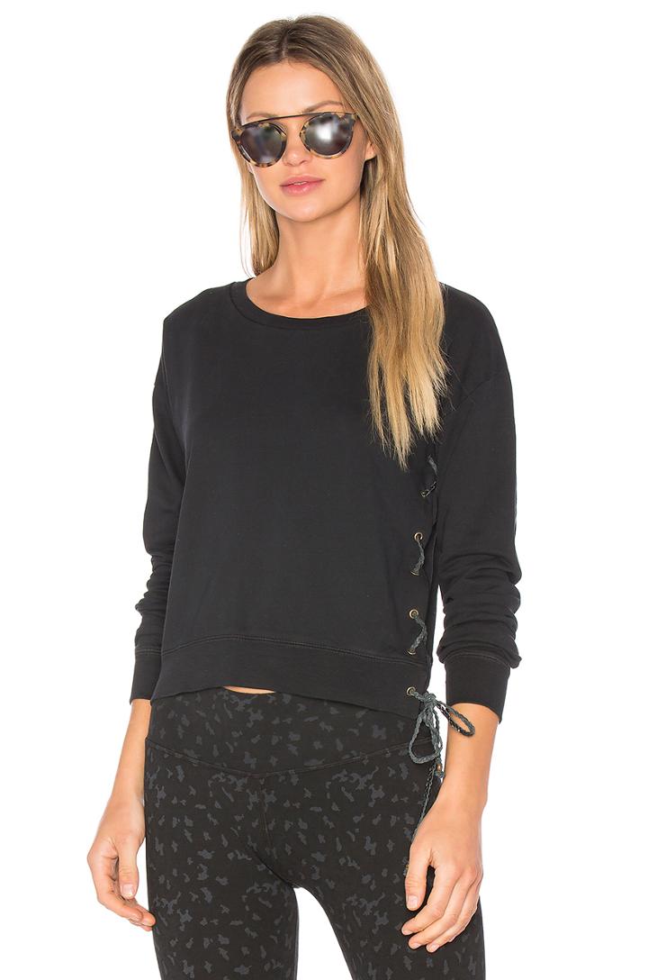 Lace Up Crop Sweatshirt