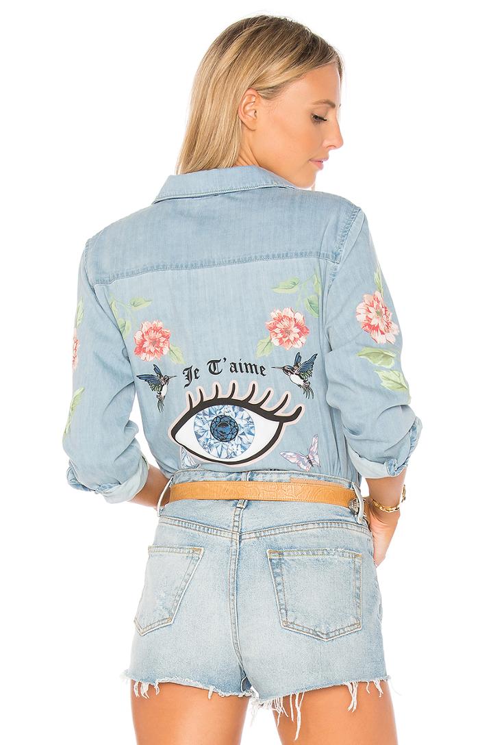 Sloane Love You Forever Rose Denim Shirt
