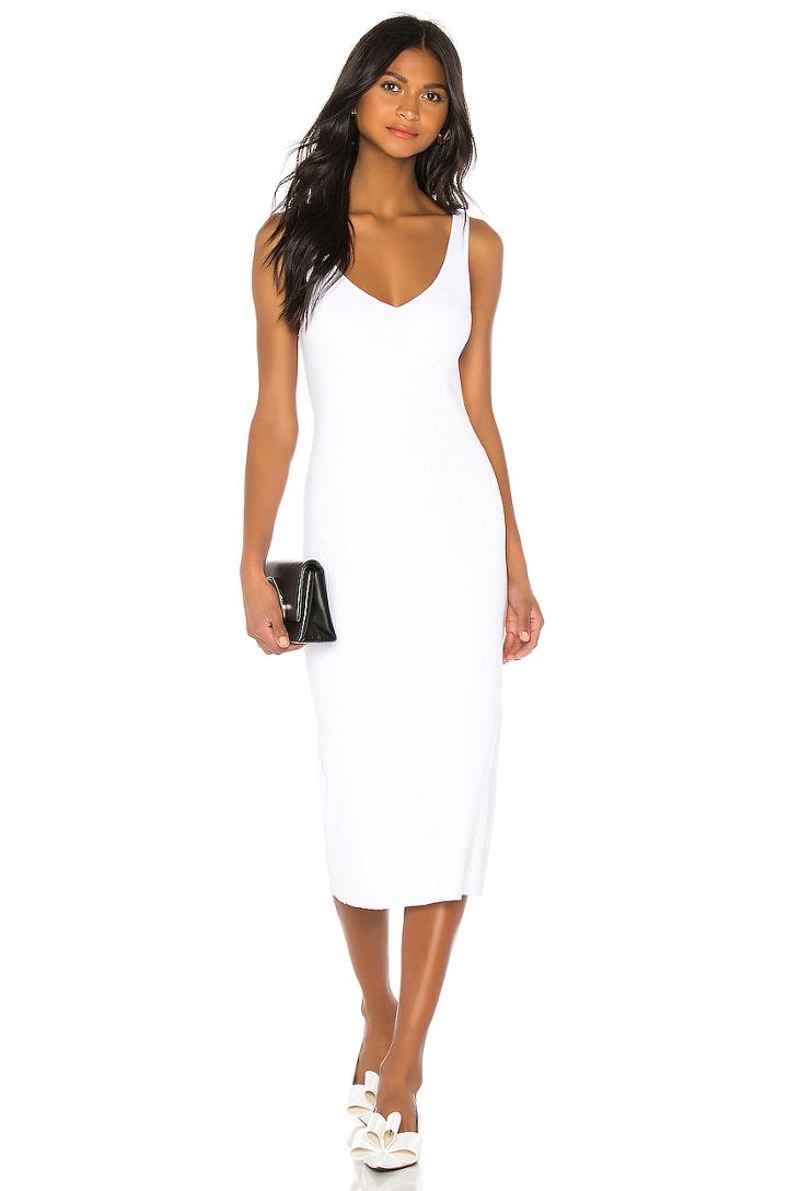 Rib Double V Neck Dress