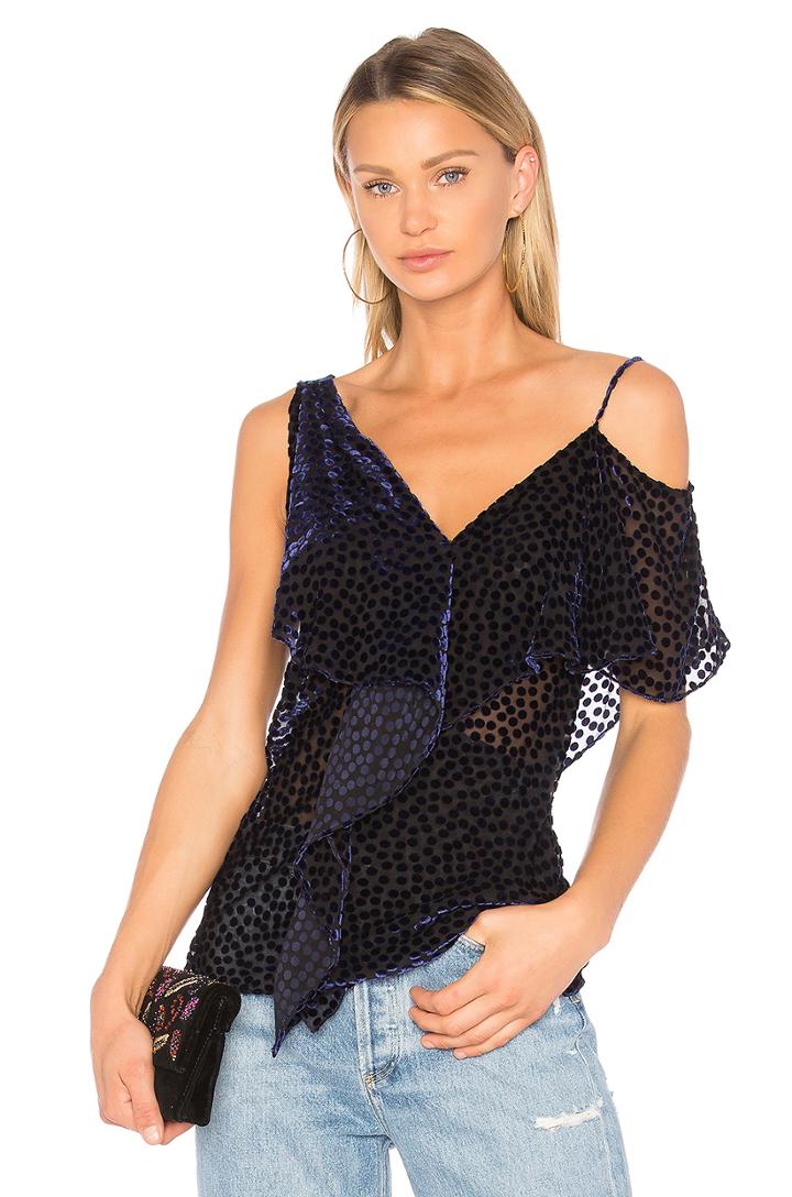 Velvet Ruffle Top