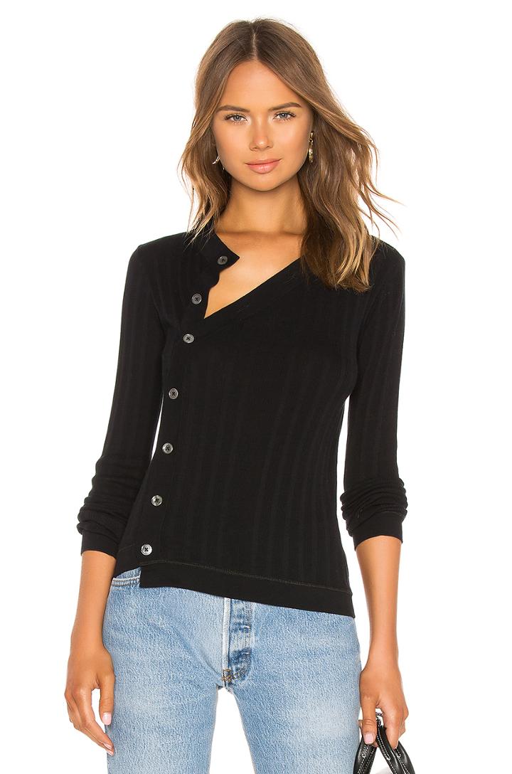 Deconstructed Placket Sweater Top