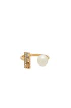 Pearl And Stone U Ring