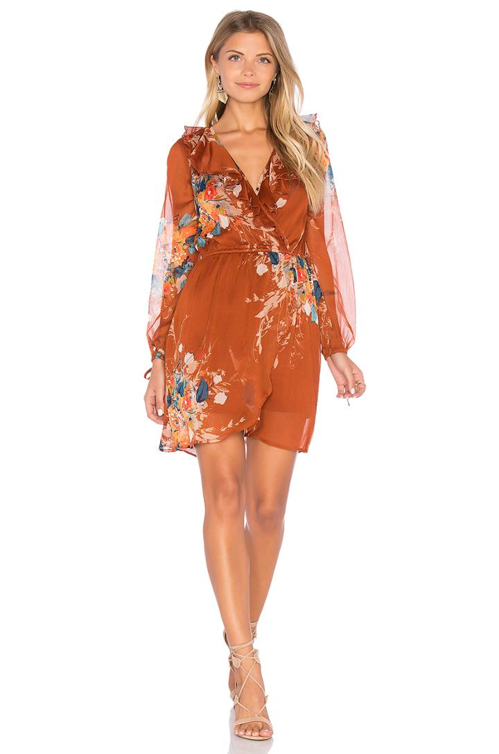 Bouqet Floral Surplice Wrap Dress