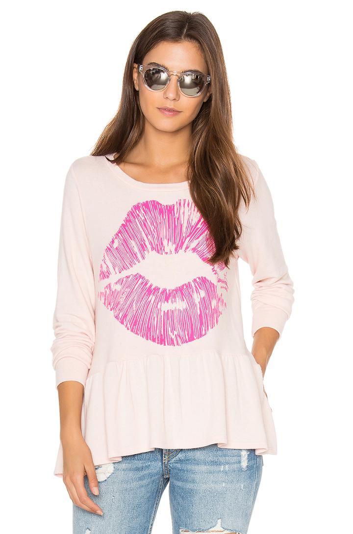 Fiora Ruffle Pink Lip Tee