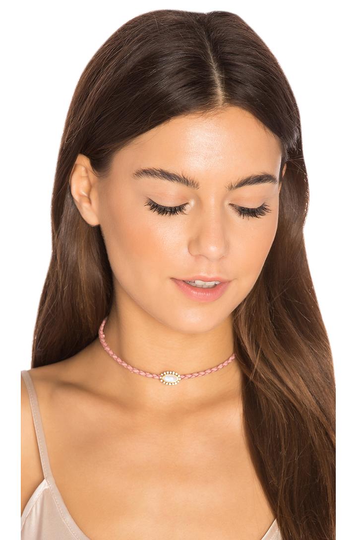 Oval Moonstone Braided Choker