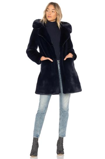 Buckled Faux Fur Coat