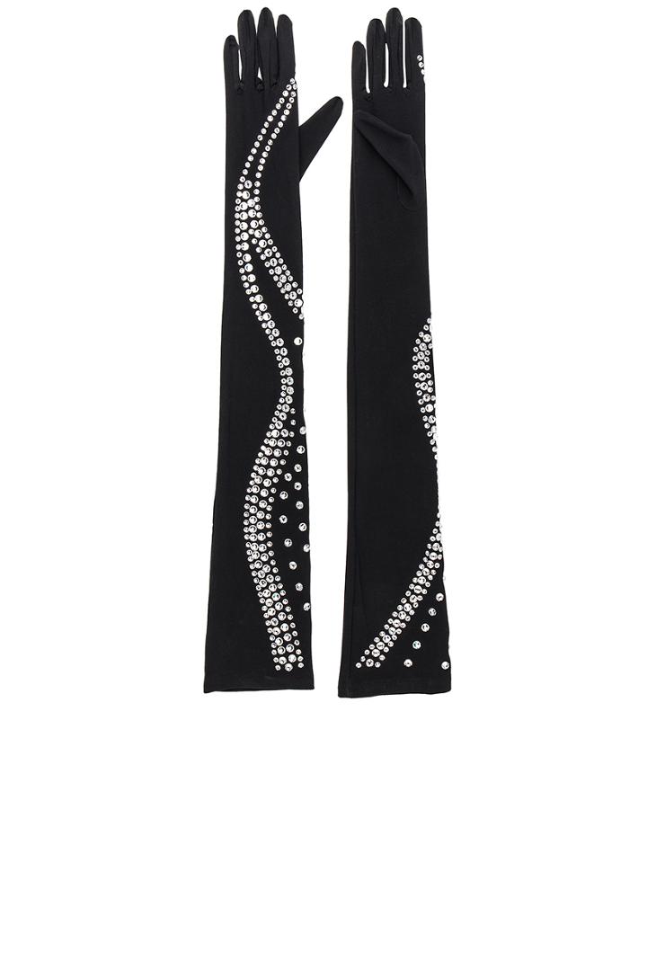 Snake Rhinestone Long Gloves