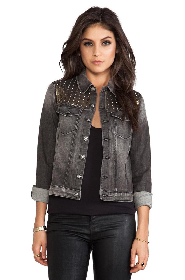 Frankie B. Jeans Armanda Denim Jacket In Gray