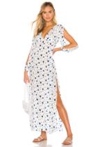 Slit Sleeve Deep V Maxi Cover Up