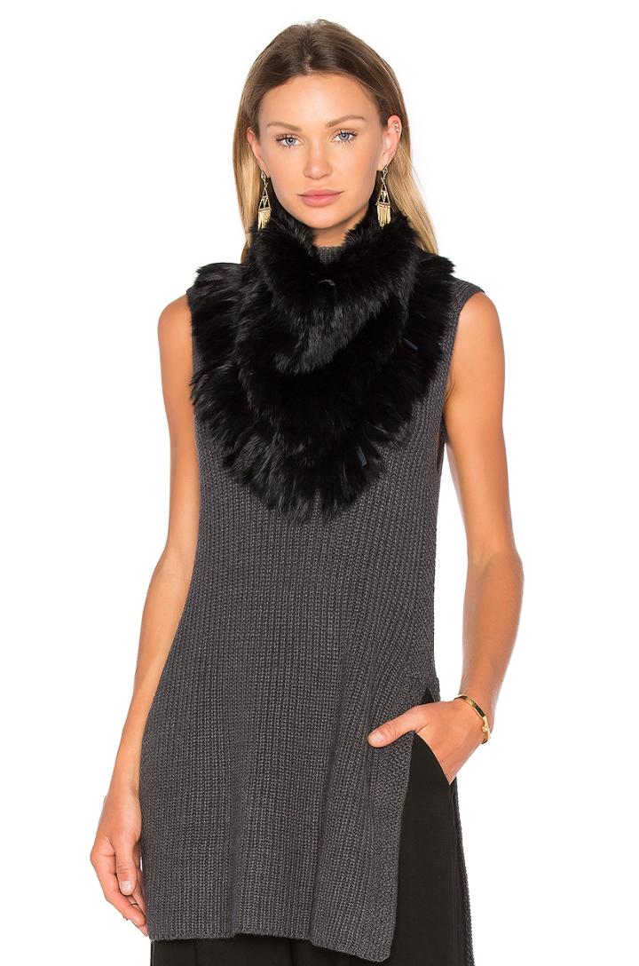 Boho Fringe Rabbit Fur Bandana
