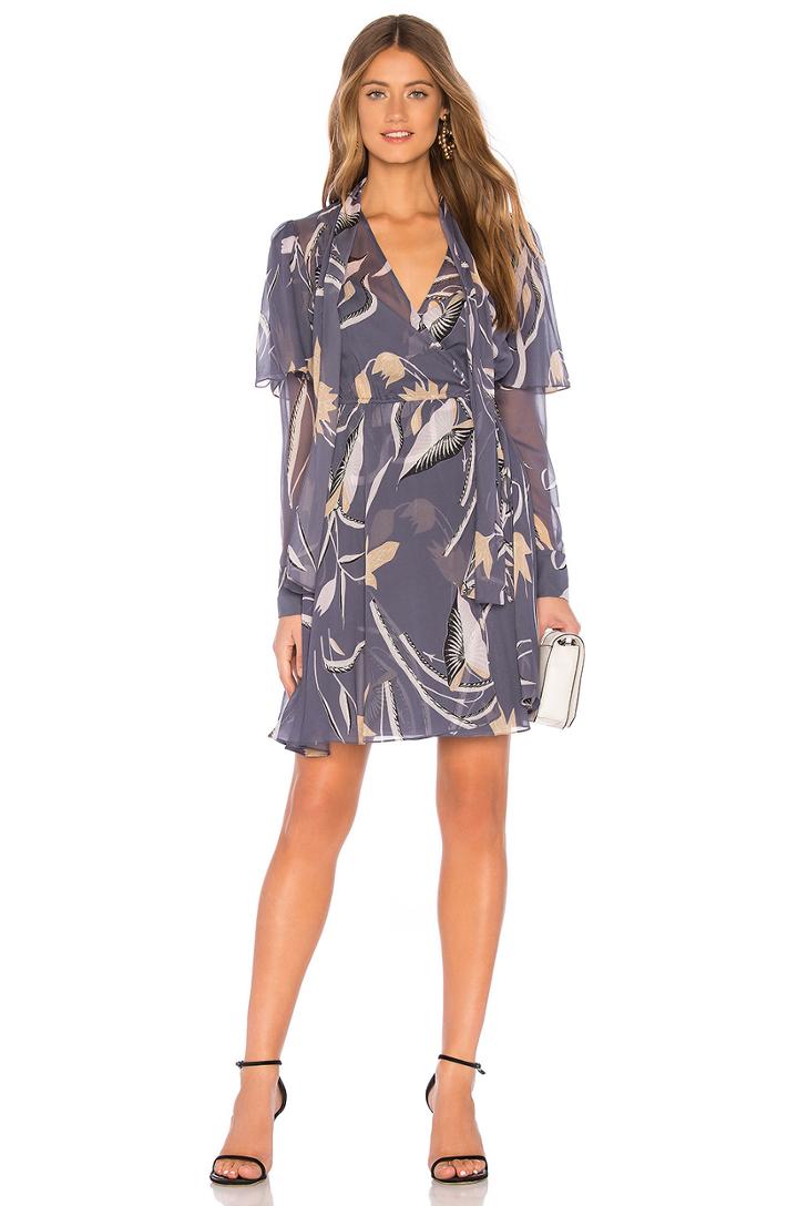 Flutter Sleeve Neck Tie Dress