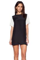 Silk Tee Dress With Contrasting Sleeve