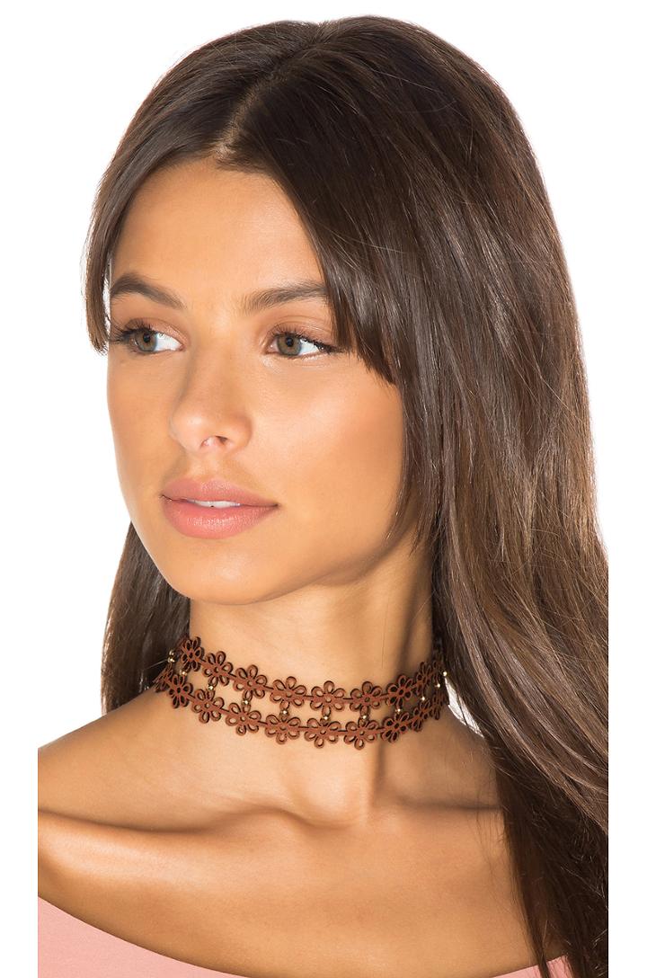 Leather Daisy Choker