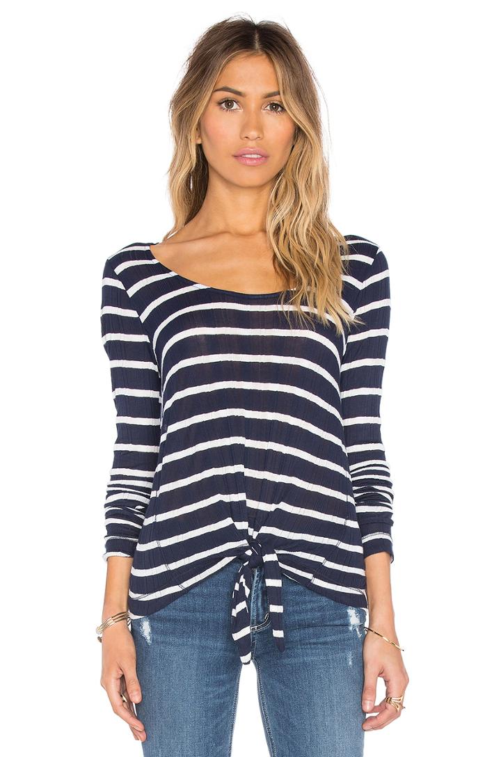 Huntington Stripe Rib Long Sleeve Top