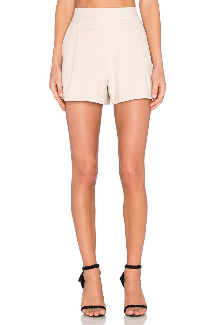 Flat Front Suede Short