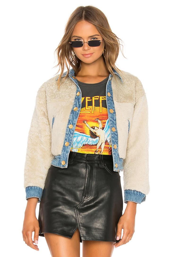 Sarai Vintage Reversable Shearling Crop Jacket