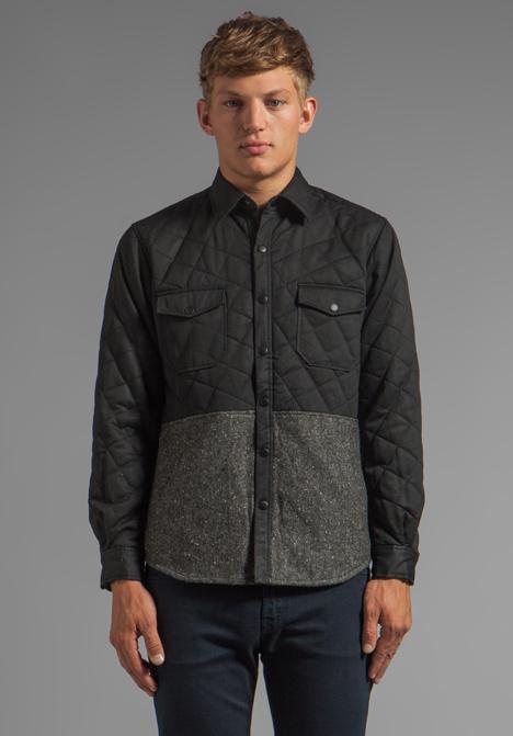Shades Of Grey By Micah Cohen Quilted Shirt Jacket In Black