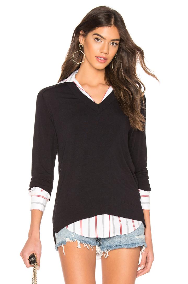 Trompe L'oeil Sweater Knit Top
