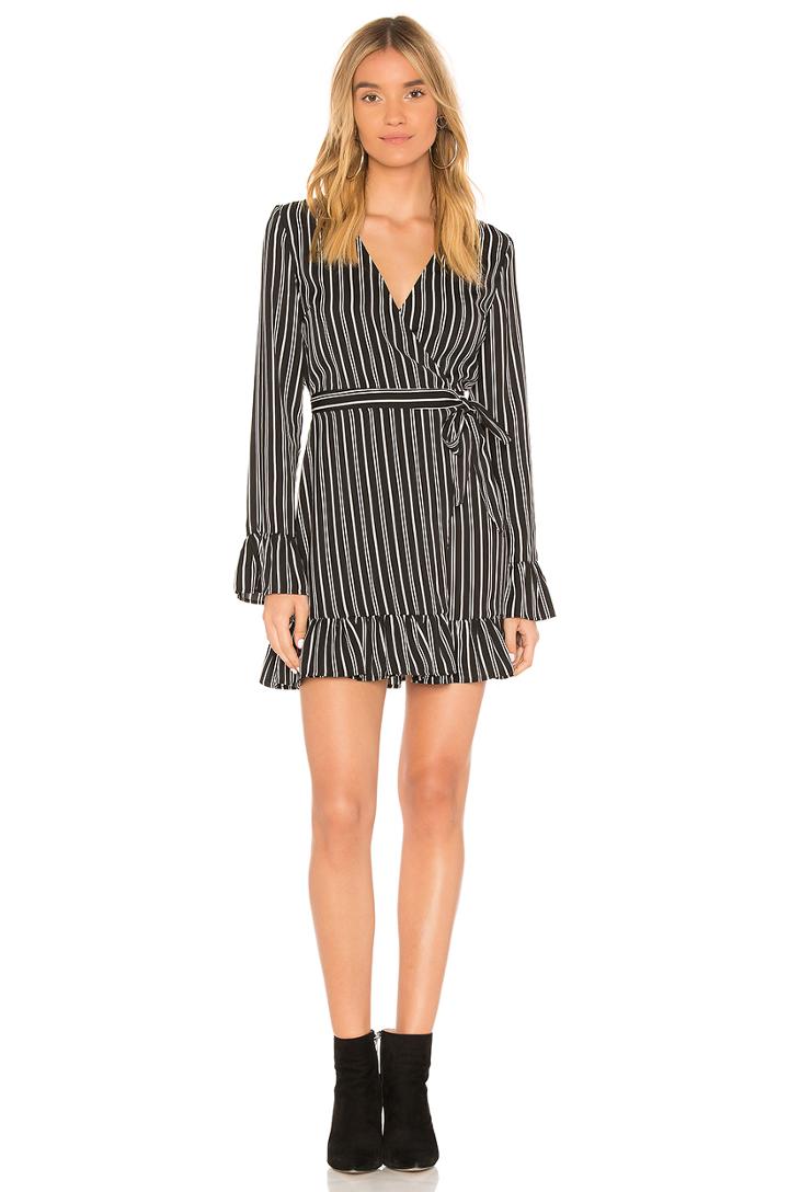 Ophelia Stripe Wrap Mini Dress