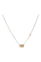 Elephant Charm Necklace With Diamond Bezel