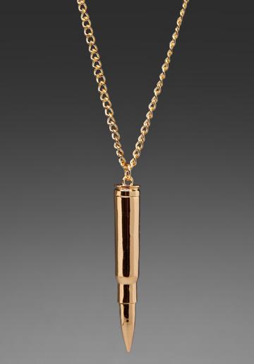 Cc Skye Secret Bullet Necklace In Metallic Gold