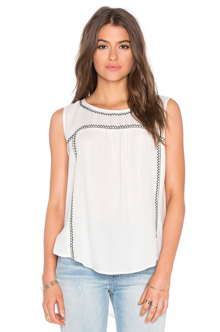 Asera Embroidered Crepe Sleeveless Top