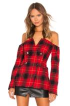 Off Shoulder Double Breasted Blazer
