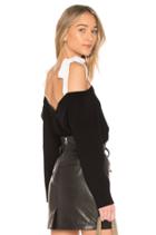 Off Shoulder Sweater With Ties