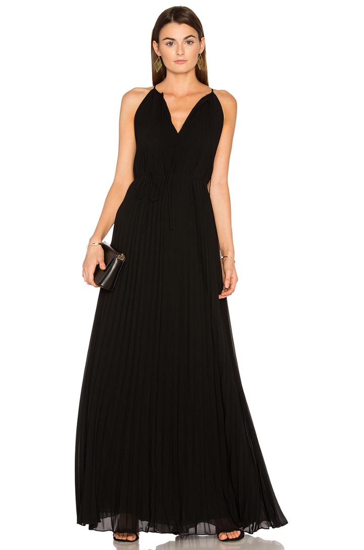 Cadence Tie Neck Pleated Gown