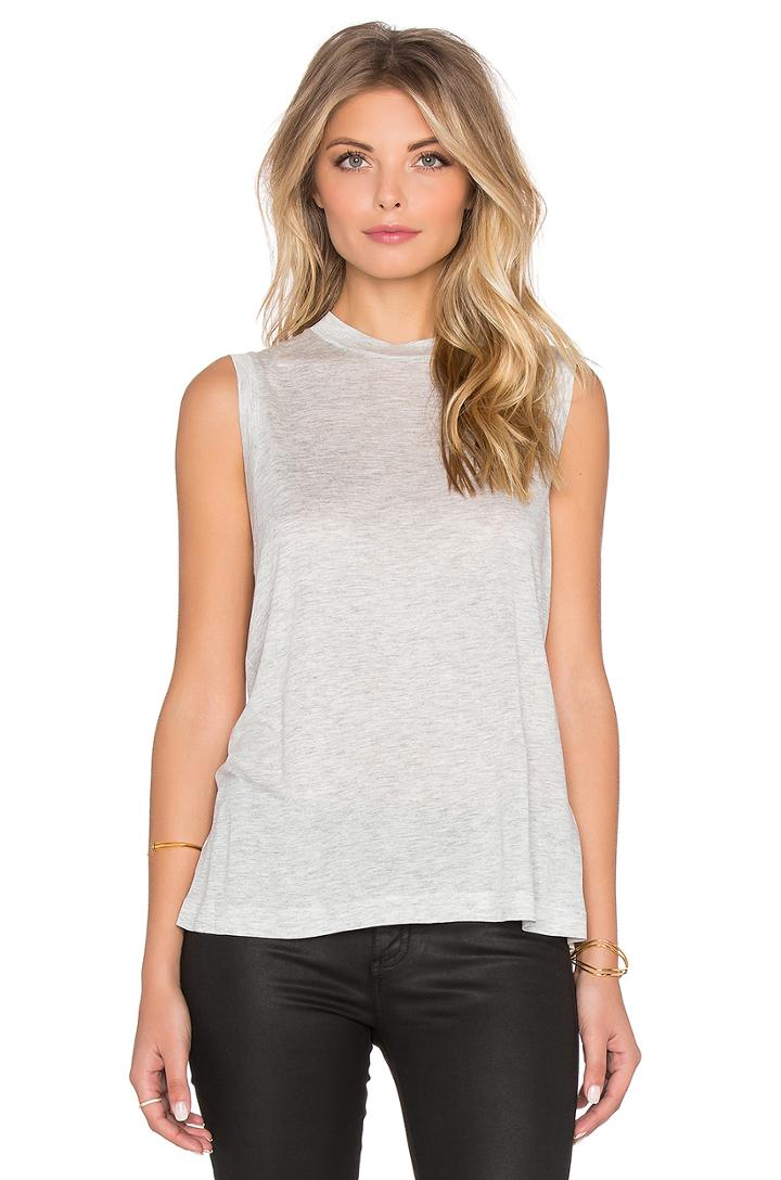 Viscose Jersey High Neck Flared Tank